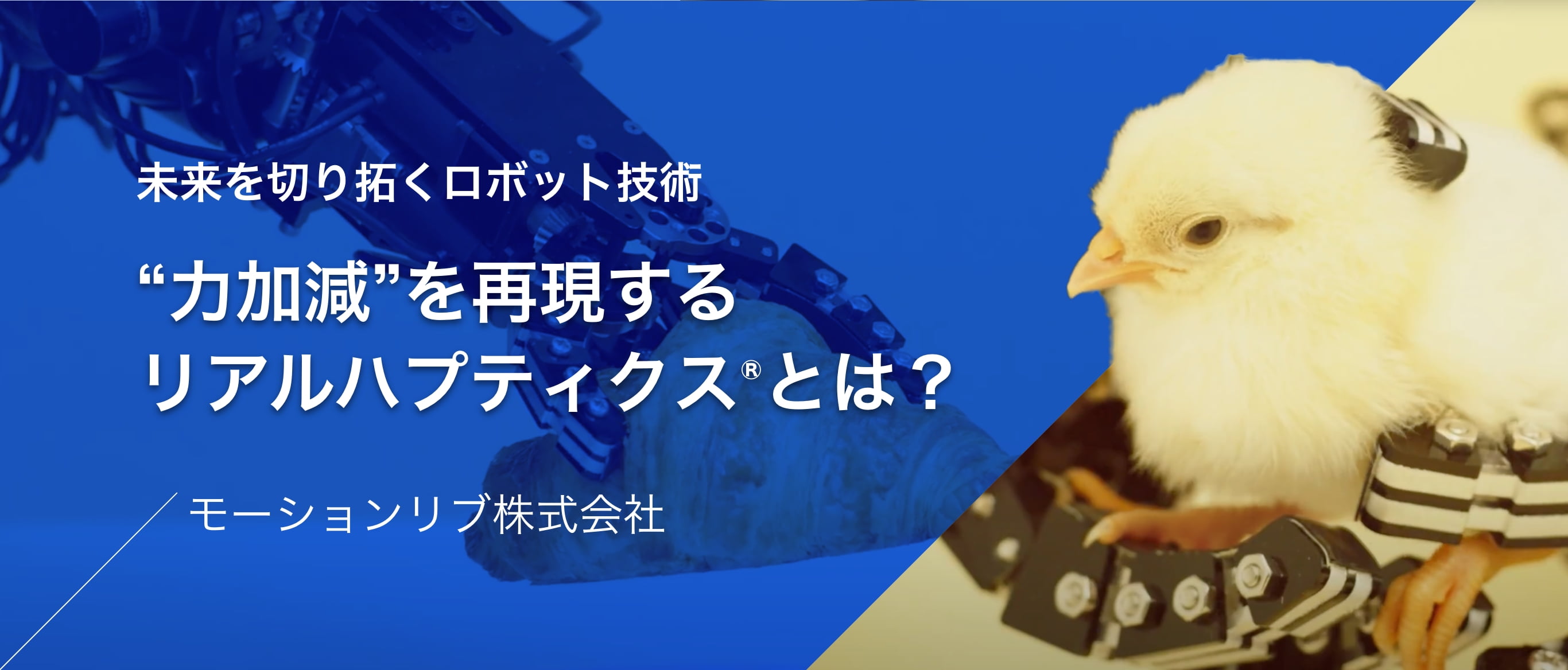 未来を切り拓くロボット技術 —”力加減”を再現するリアルハプティクス®とは？　モーションリブ株式会社
								