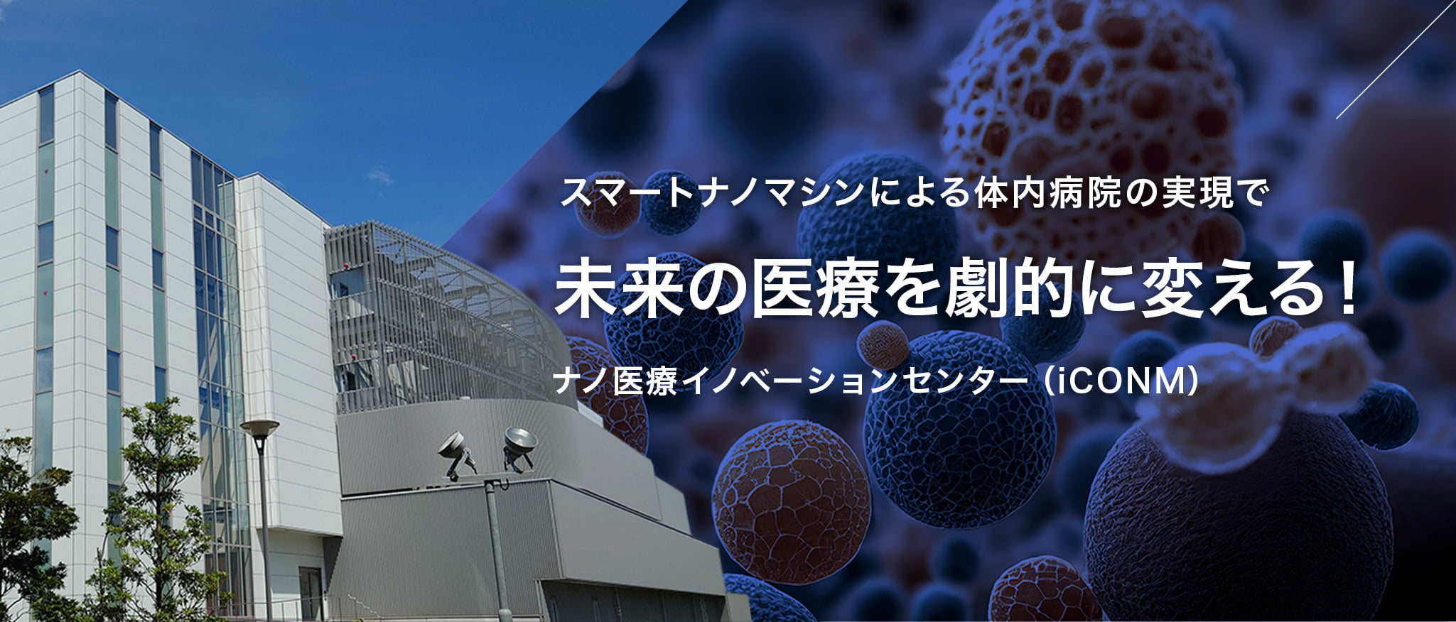 スマートナノマシンによる体内病院の実現で、未来の医療を劇的に変える！ ナノ医療イノベーションセンター（iCONM）